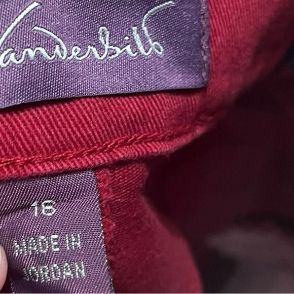 Gloria Vanderbilt Red Amanda Supreme Stretch Jeans, Size 16, NWT - Picture 8 of 12